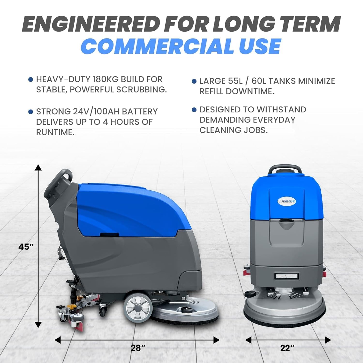 Walk Behind Floor Scrubber for floors to maintain