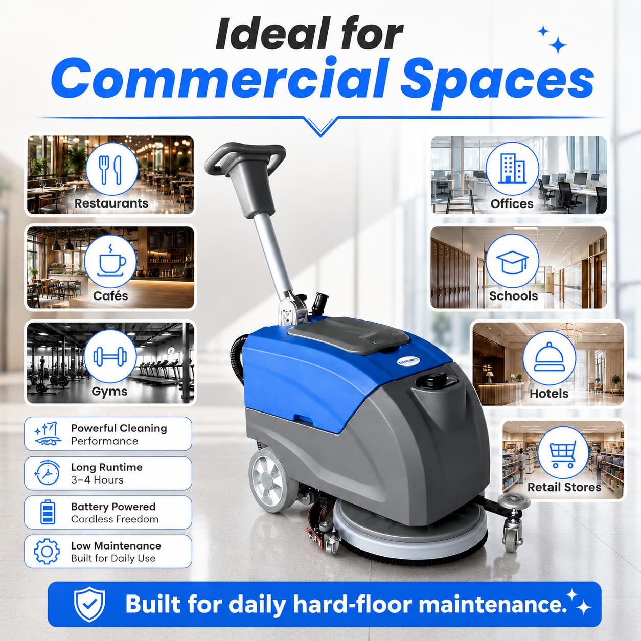BATTERY OPERATED FLOOR SCRUBBER