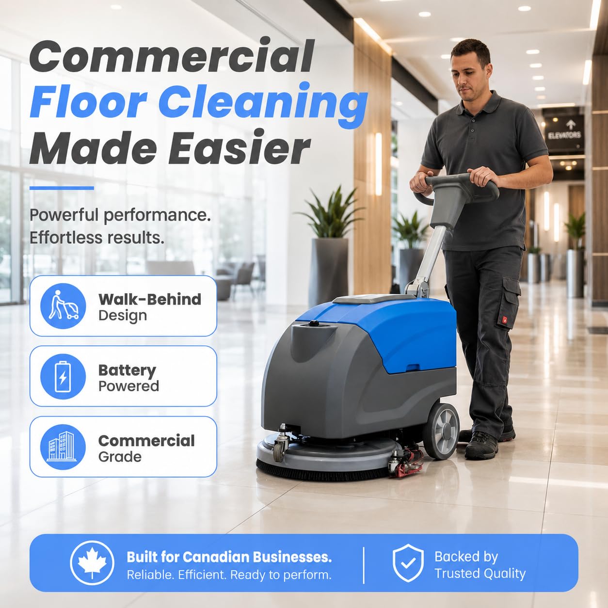 Battery Powered Walk Behind Floor Scrubber Dryer