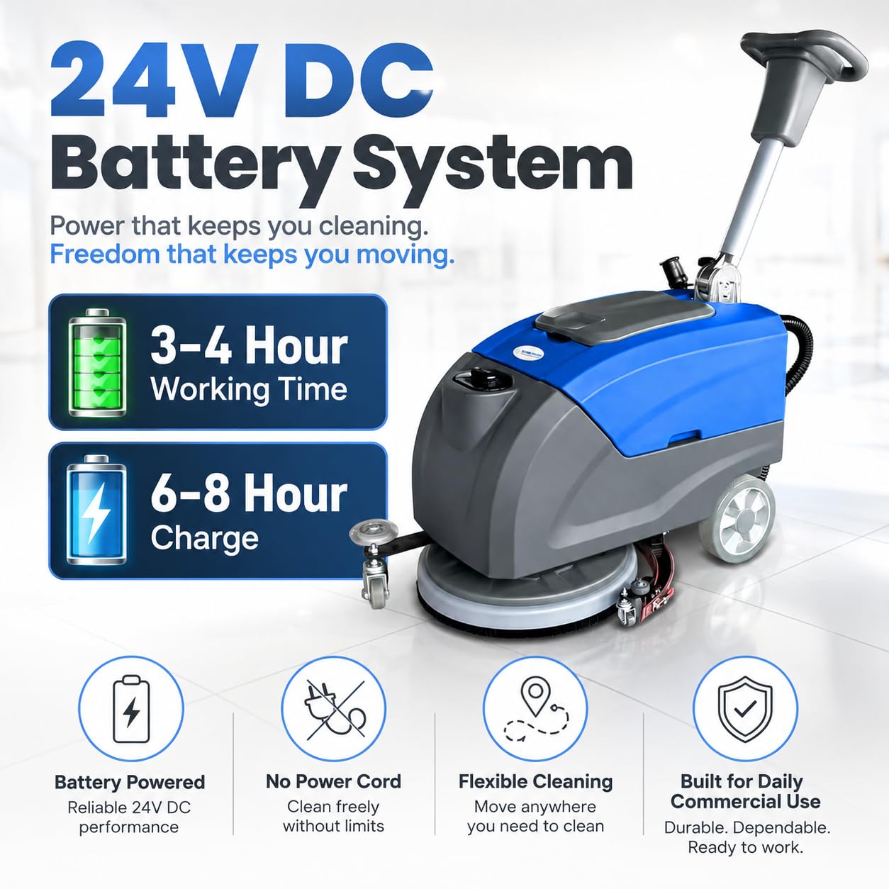 FOLDABLE WALK BEHIND FLOOR SCRUBBER