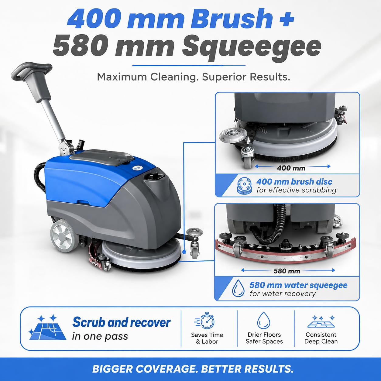 Foldable Industrial Floor Cleaning Machine for Concrete